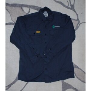 Lapco FR Men's Work Shirt Small Blue Flame Resistant Long Sleeve Logo